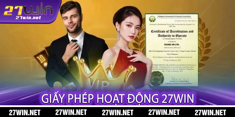 Giấy Phép Hoạt Động 27win